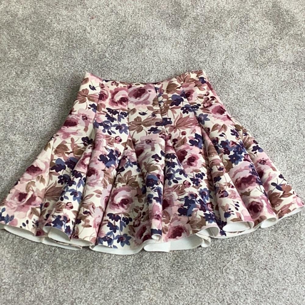 Floral Scuba Skirt